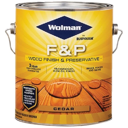 Wolman F&P Transparent Wood Finish And Preservative, Cedar, 1 Gal. 14416